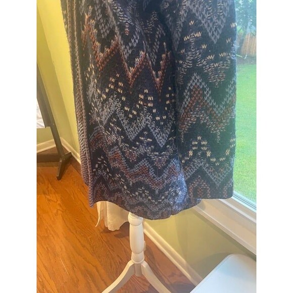 Lucky Brand Women's Sweater Duster Cardigan Size M Lagenlook Knit Fair Isle - Picture 6 of 9